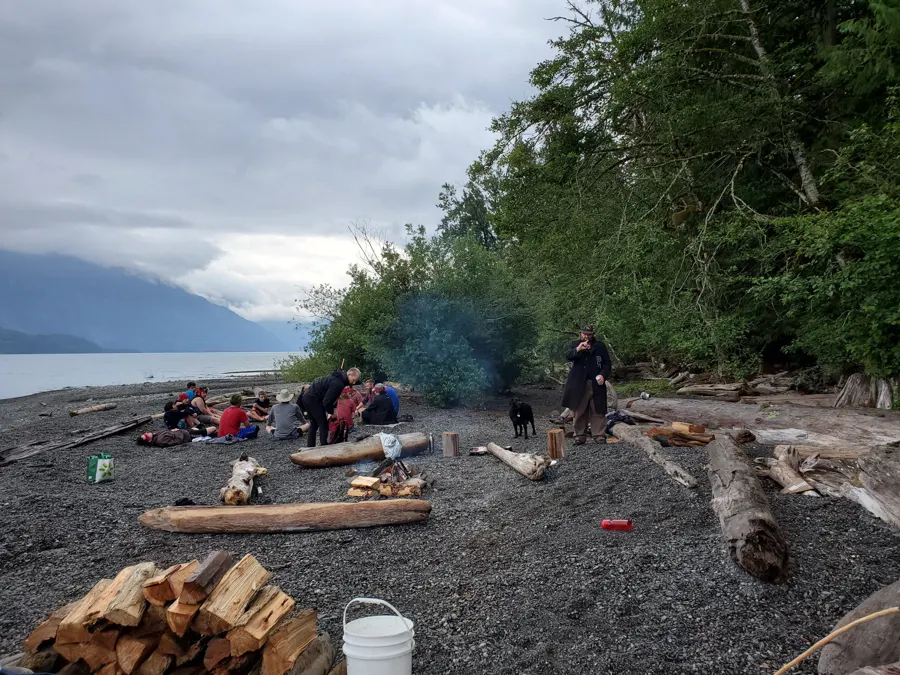 driftwood fire pit by the lake, 2019