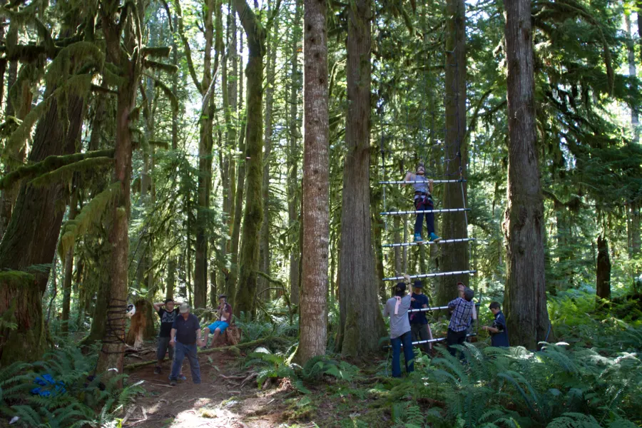 rope course in the forest
